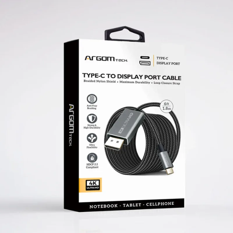 Cable Tipo C a Display Port 1,8MTs Argom