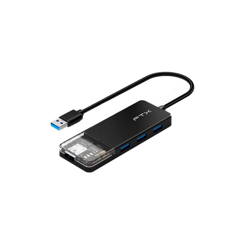 HUB USB-A 3.0 FTX-HUBT1-PB 4 PORT/5GBPS/